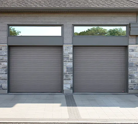 Garage door in the Acadia 138, Moderno Multi design in the Charcoal color