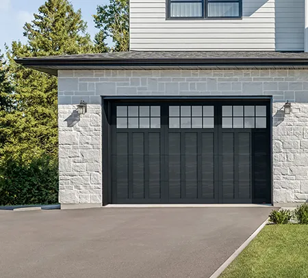 Garage door with the Princeton P-13 design in the color Black