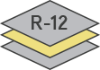 Icon of a garage door construction with an R-12 insulation factor
