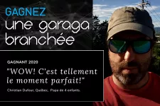 Mr. Christian Dufour, grand Gagnant du Concours 2020 GAGNEZ UNE GARAGA BRANCHÉE