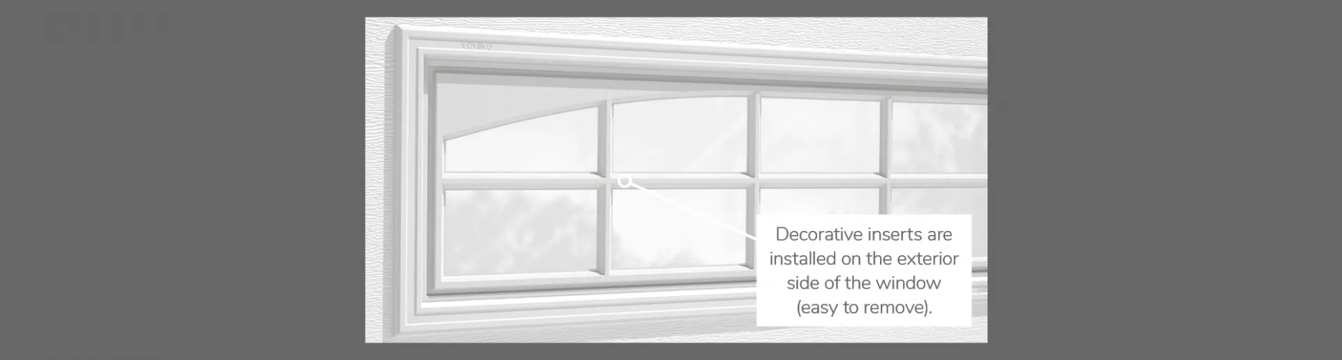 Double Stockton Arch Decorative Insert, 40" x 13" or 41" x 16", available for door R-16, 3 layers - Polystyrene, 2 layers - Polystyrene and Non-insulated