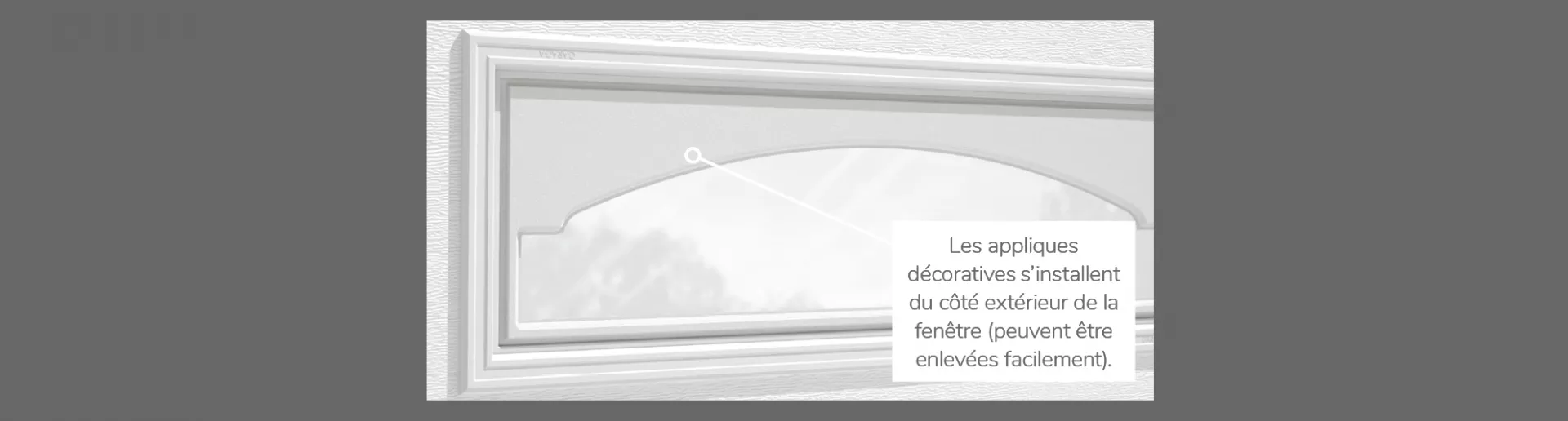 Applique Cathédral, 40" x 13", disponibles pour les portes 2 parois - Polystyrene, 1 paroi - Polystyrène et non isolé