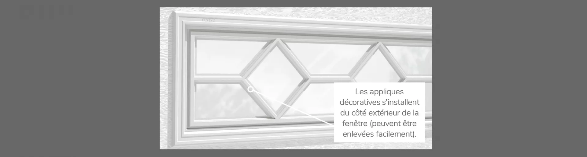 Applique Waterton, 40" x 13" ou 41" x 16", disponible pour les portes R-16, 2 parois - Polystyrène, 1 paroi - Polystyrène, Non isolée