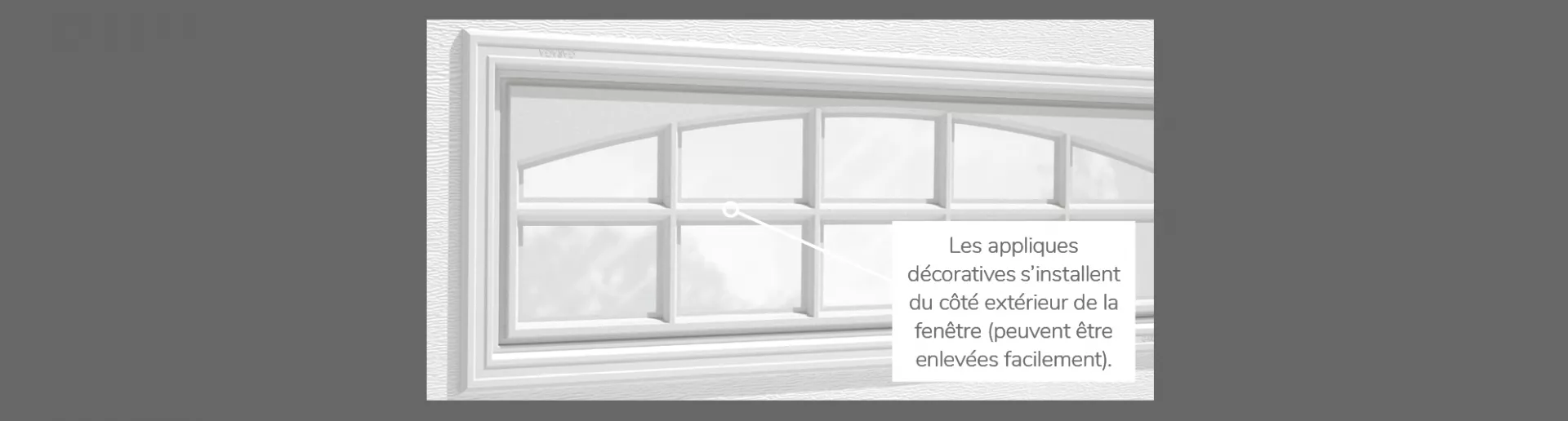 Applique Cascade, 40" x 13", disponible pour les portes R-16, R-12