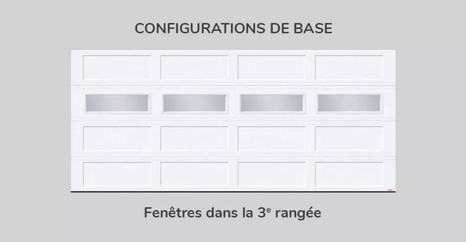 Configuration de base, 16' x 7', fenêtres dans la 3e rangée