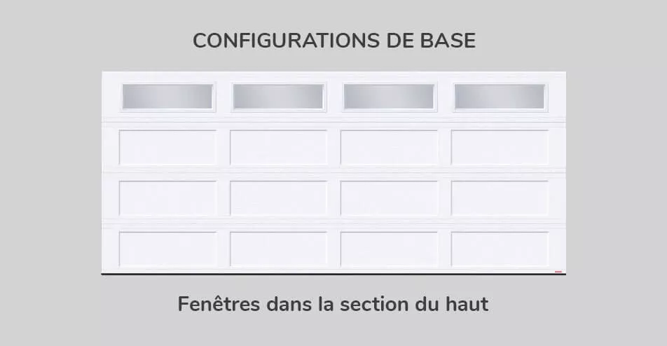 Configuration de base, 6' x 7', fenêtres dans la section du haut