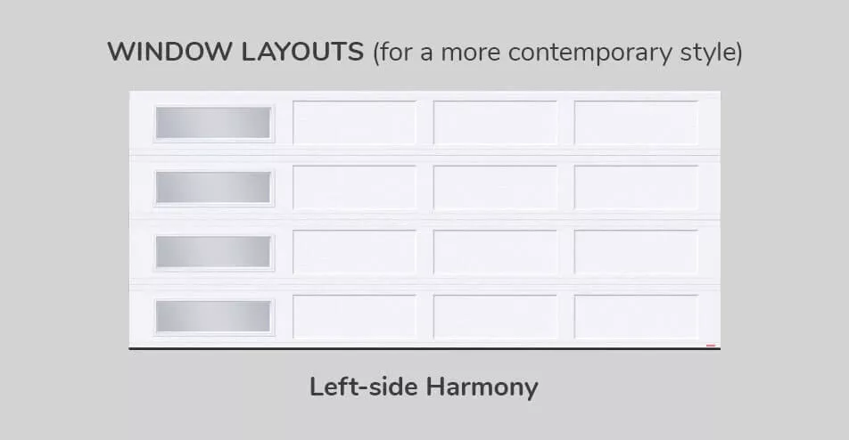 Window layouts, 16' x 7', Left-side Harmony