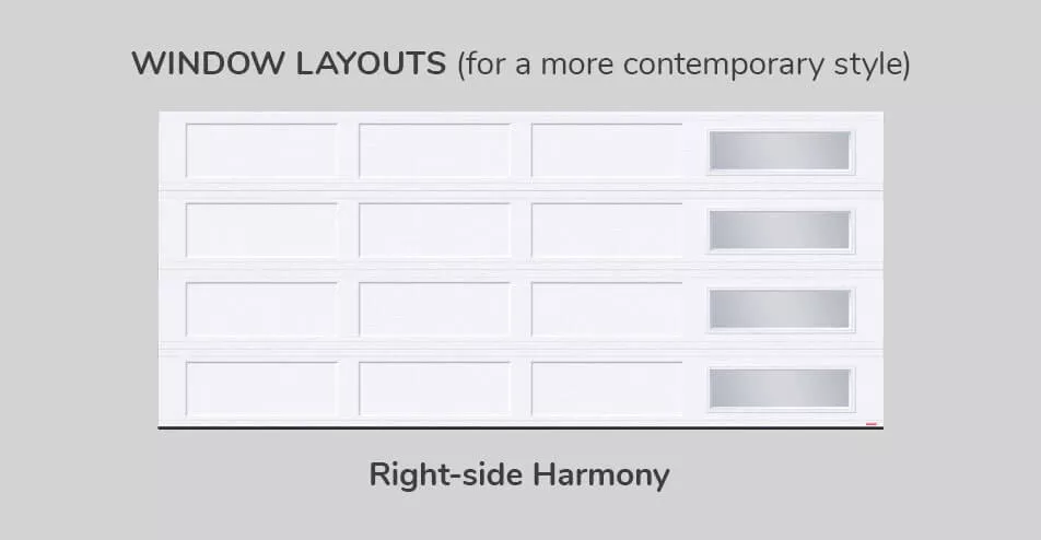 Window layouts, 16' x 7', Right-side Harmony