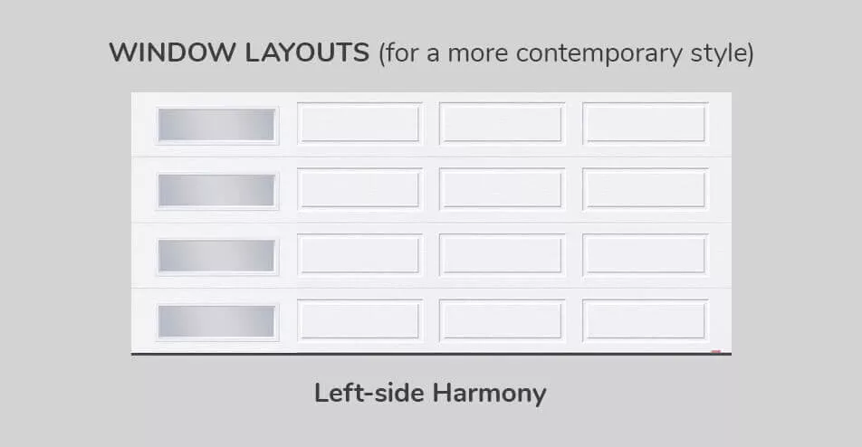 Window layouts, 16' x 7', Left-side Harmony