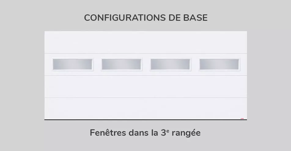 Configuration de base, 16' x 7', fenêtres dans la 3e rangée