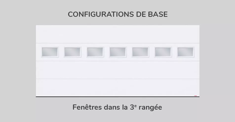 Configuration de base, 16' x 7', fenêtres dans la 3e rangée