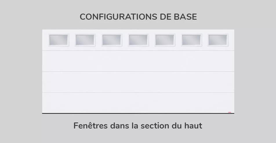 Configuration de base, 16' x 7', fenêtres dans la section du haut