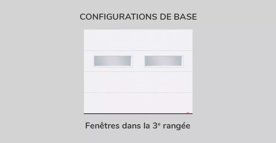 Configuration de base, 9' x 7', fenêtres dans la 3e rangée