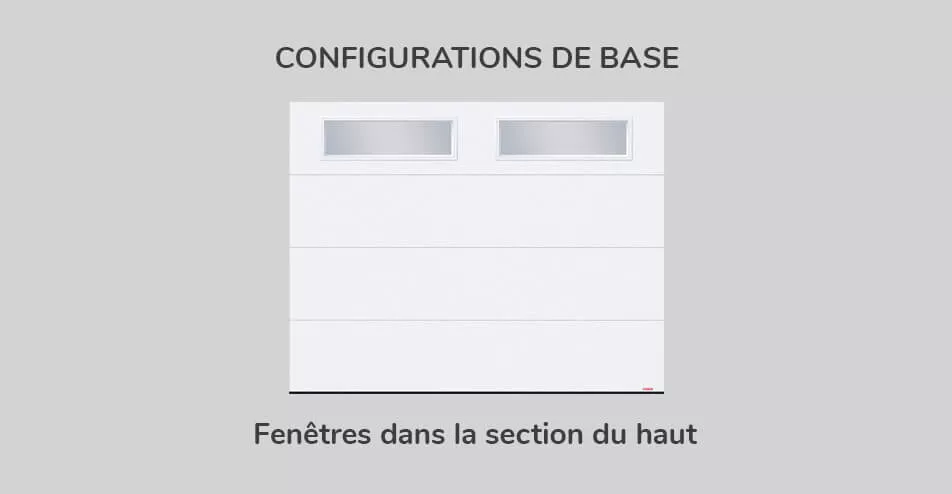 Configuration de base, 9' x 7', fenêtres dans la section du haut