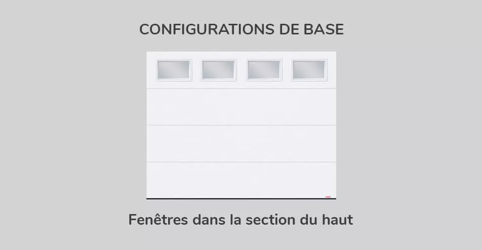 Configuration de base, 9' x 7', fenêtres dans la section du haut