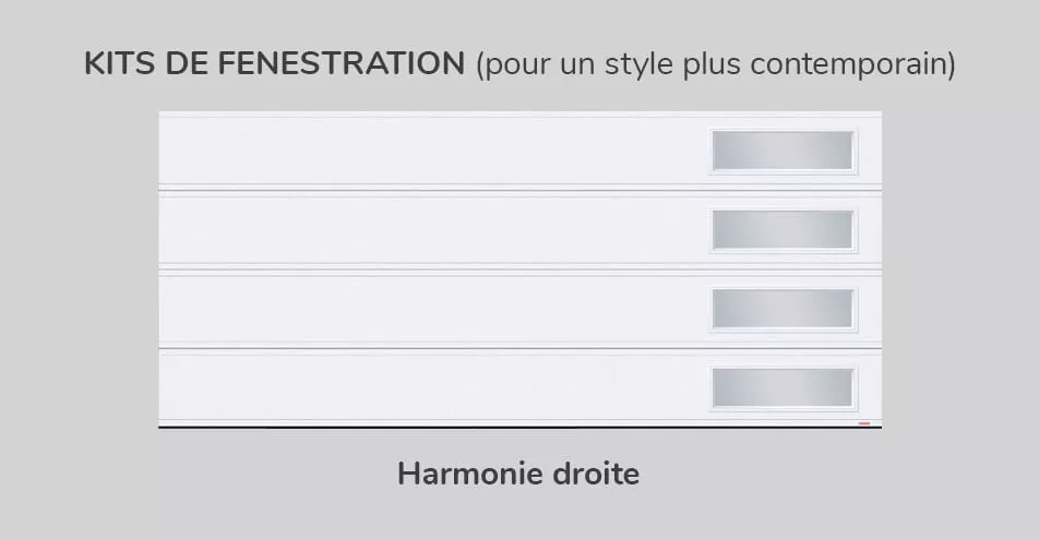 Kits fenestration, 16' x 7', Harmonie droite