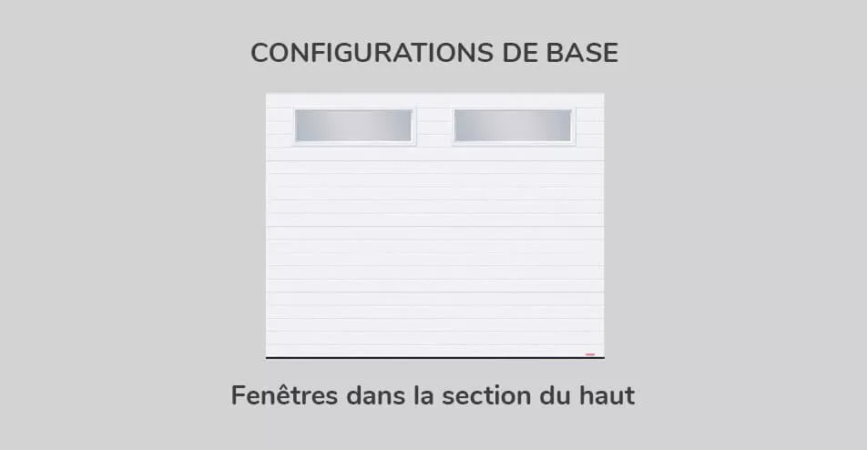 Configuration de base - fenêtres dans la section du haut