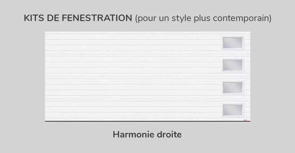 Kit de Fenestration Rainuré 16' x 7', Harmonie Droite 21" x 13"