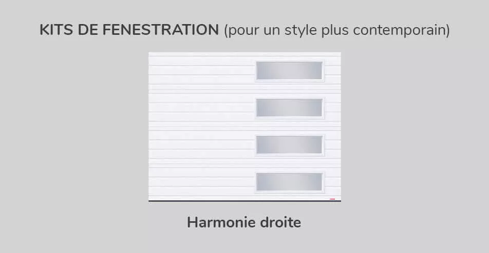 Kit de Fenestration Rainuré 9' x 7', Harmonie Droite