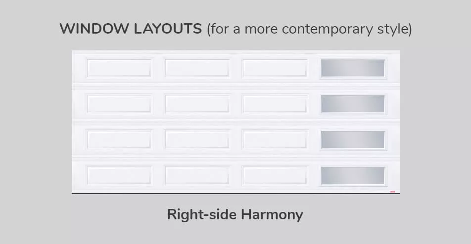 Window layouts, 16' x 7', Right-side Harmony