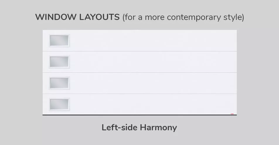 Window layouts, 16' x 7', Left-side Harmony