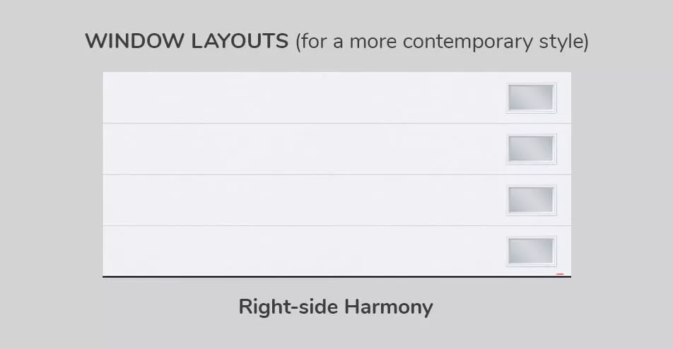 Window layouts, 16' x 7', Right-side Harmony