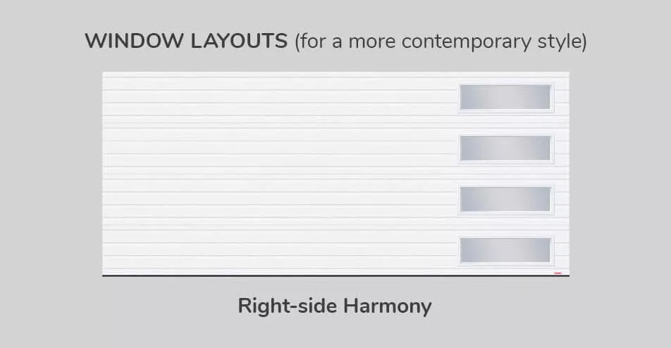 Window layouts, 16' x 7', Right-side Harmony