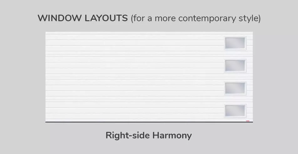 Window layouts, 16' x 7', Right-side Harmony