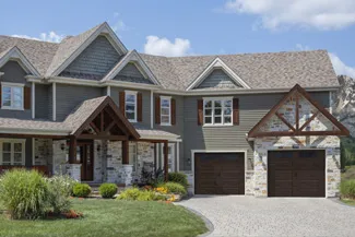 Standard+ North Hatley LP, 10' x 8'5'', Dark Walnut Faux Wood, Clear windows