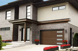 Standard+ Vog, 14' x 8', Chocolate Walnut Faux Wood, window layout: Right-side Harmony