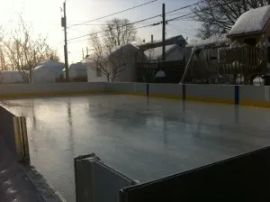 What you can do with your old garage door: Garage Door Ice Rink