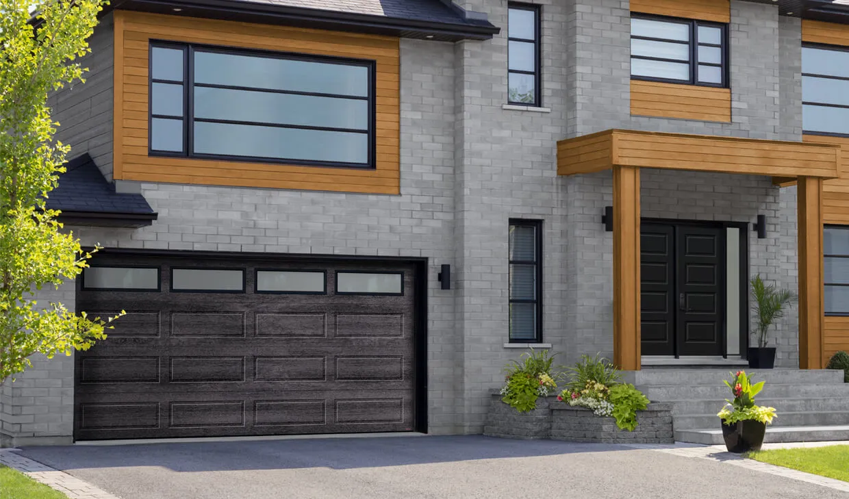 Standard+ Shaker-Modern XL, 16' x 8', Iron Ore Walnut, Satin windows