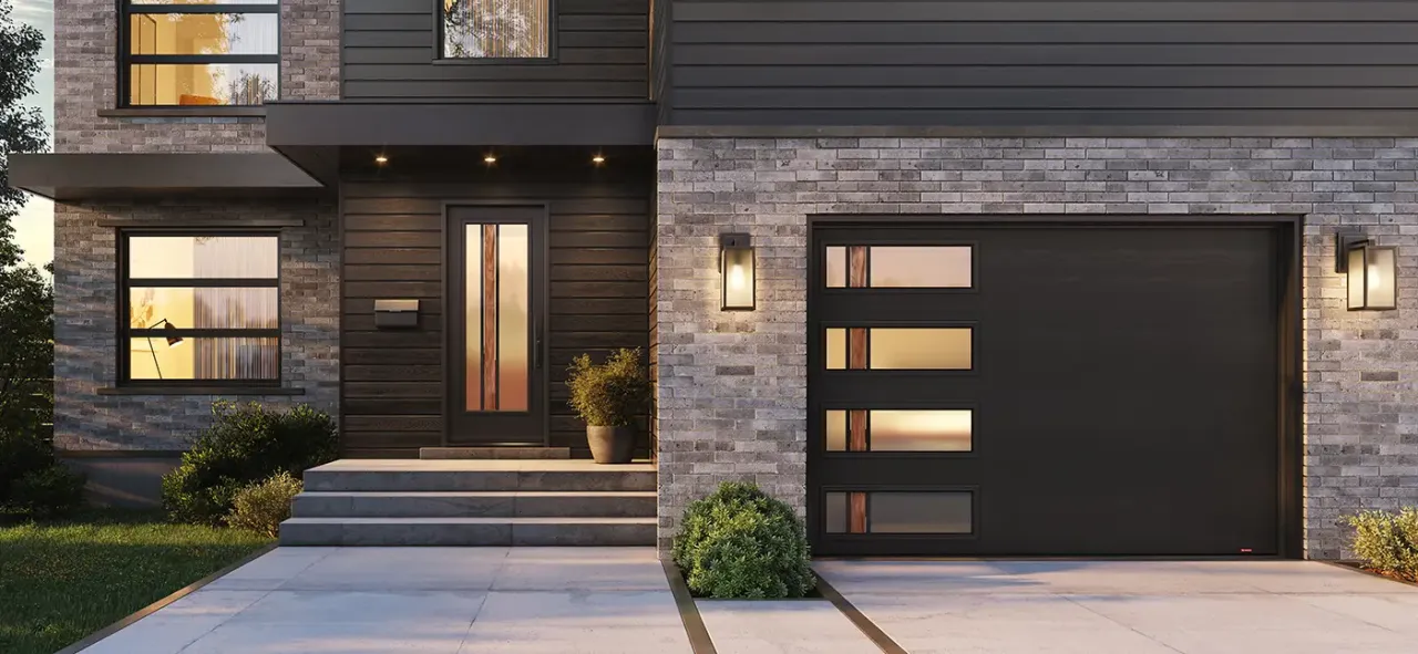 Standard+ Flush, 10' x 7', Black, window layout: Left-side Harmony with Zen glass