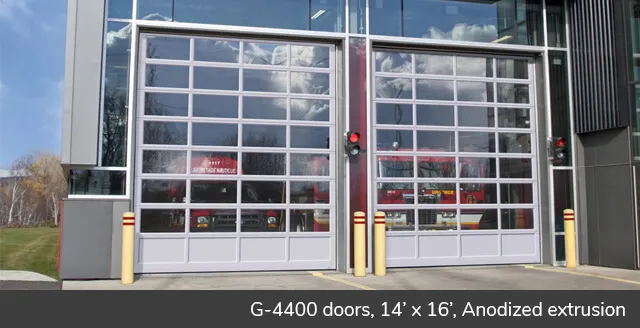 G-4400 doors, 14'x16' Anodized