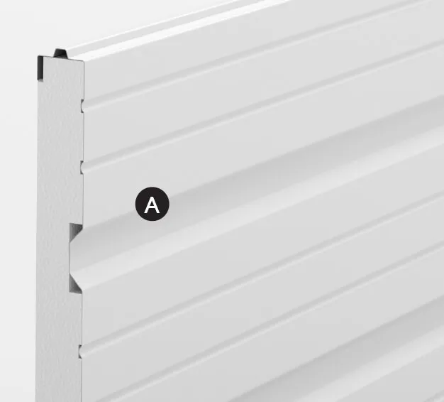 Deep-grooved steel wall drawing