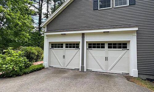 Eastman, E-23 garage door, 9' x 7', Desert Sand, Orion panoramic windows