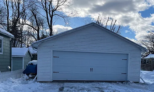 Acadia 138 North Hatley LP garage door, 18' x 7', Ice White