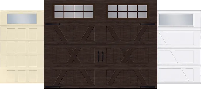 Village Collection I-2 Layout, X Layout and A Layout garage doors